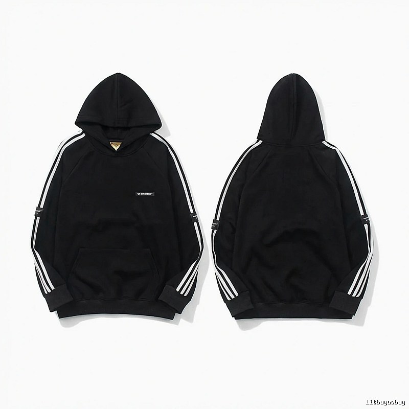 Adidas classic three - stripe black sweatshirt
