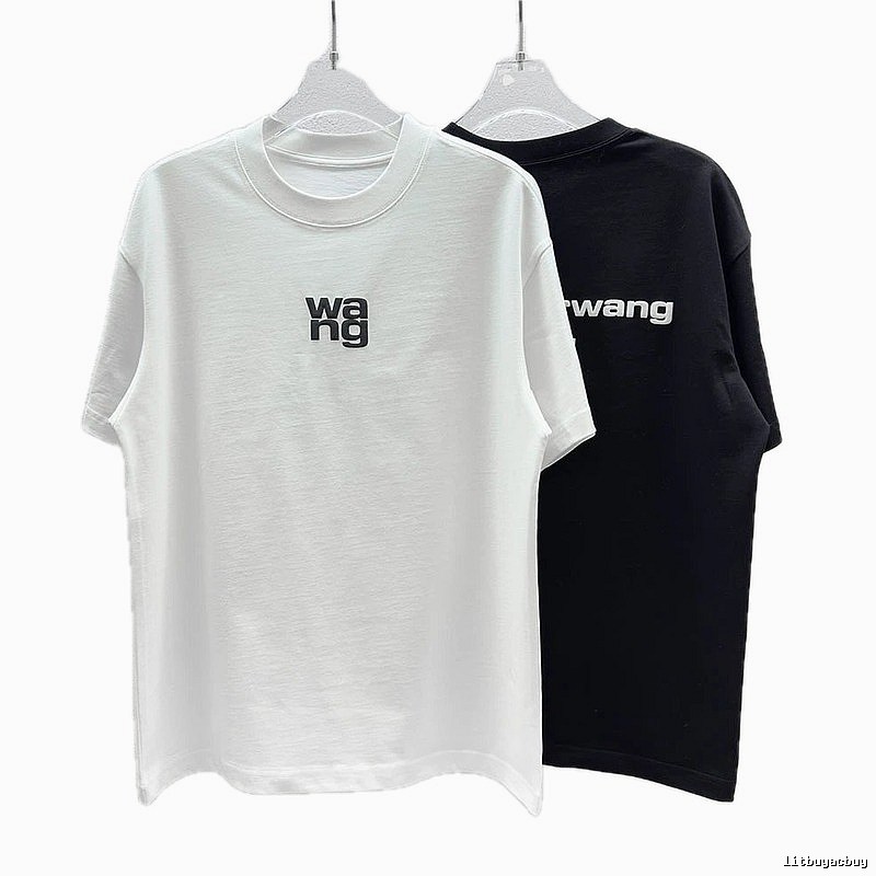 Alexander Wang Letter Print Streetwear Black and White Short-sleeve T-shirt