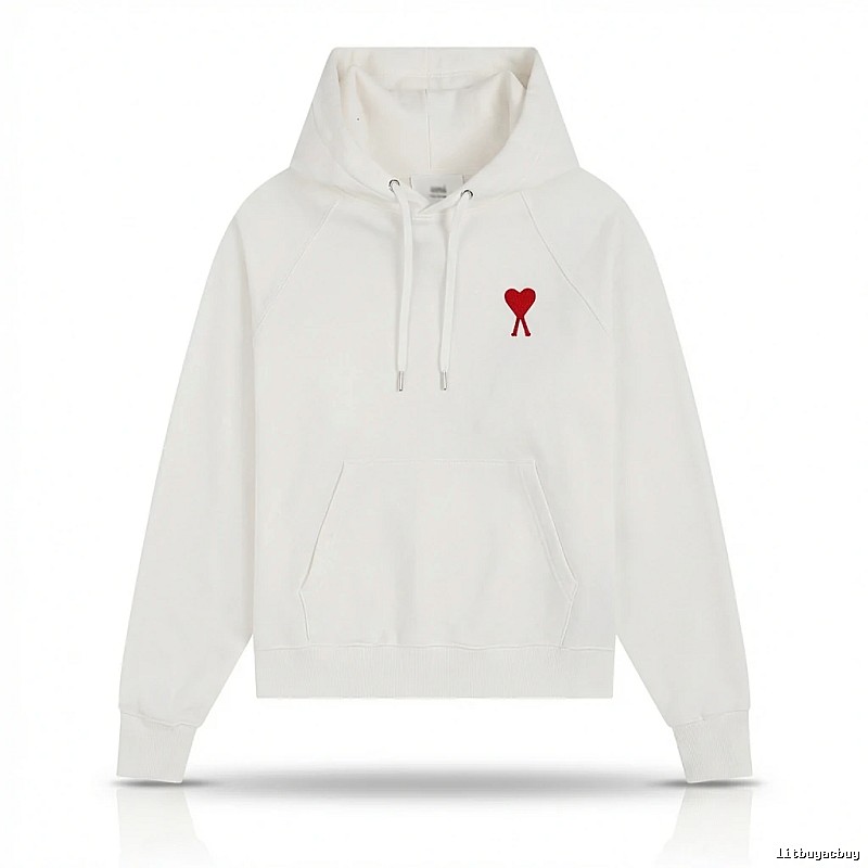 AMI Love Simple White Hoodie