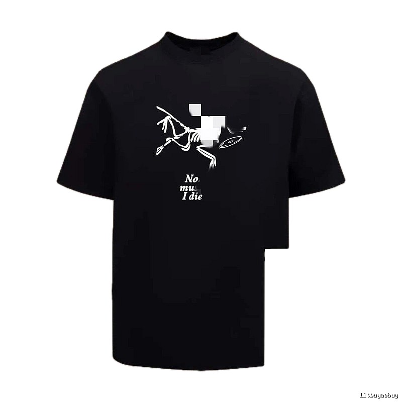 Arc'teryx Skull Print Street Style Black Short Sleeve T-Shirt