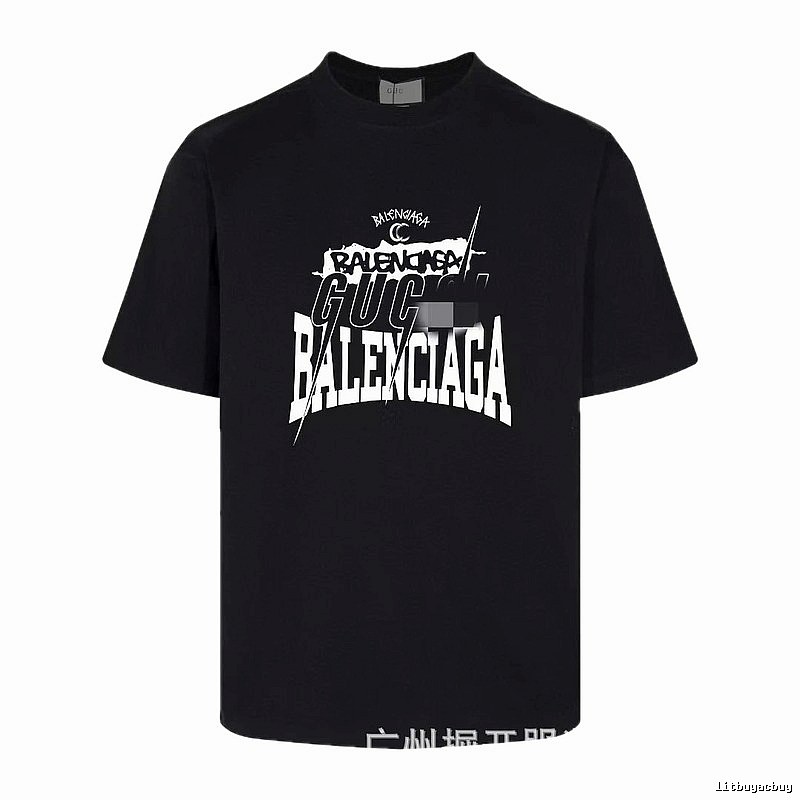 Balenciaga Co-branded Street Style Black Short-sleeve T-shirt