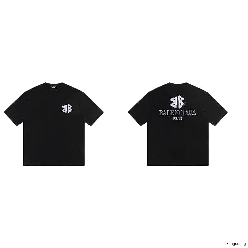 Balenciaga Double B Street Style Black Short-sleeve T-shirt