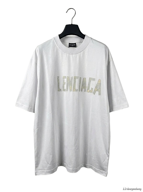 Balenciaga letter-style white T-shirt