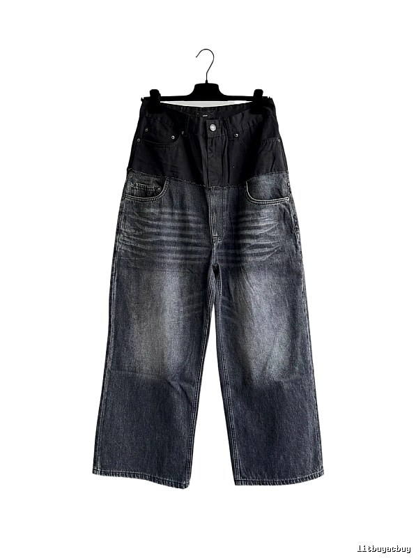 Balenciaga patchwork denim wide-leg pants