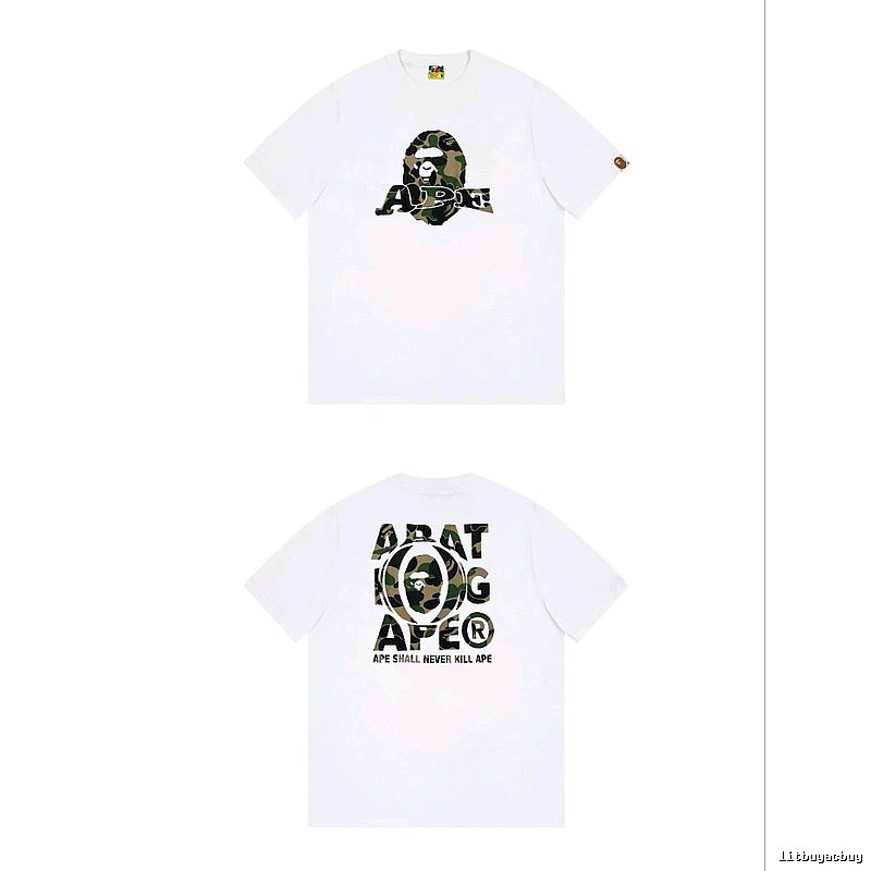 Bape Ape Head Camouflage Style White T-shirt