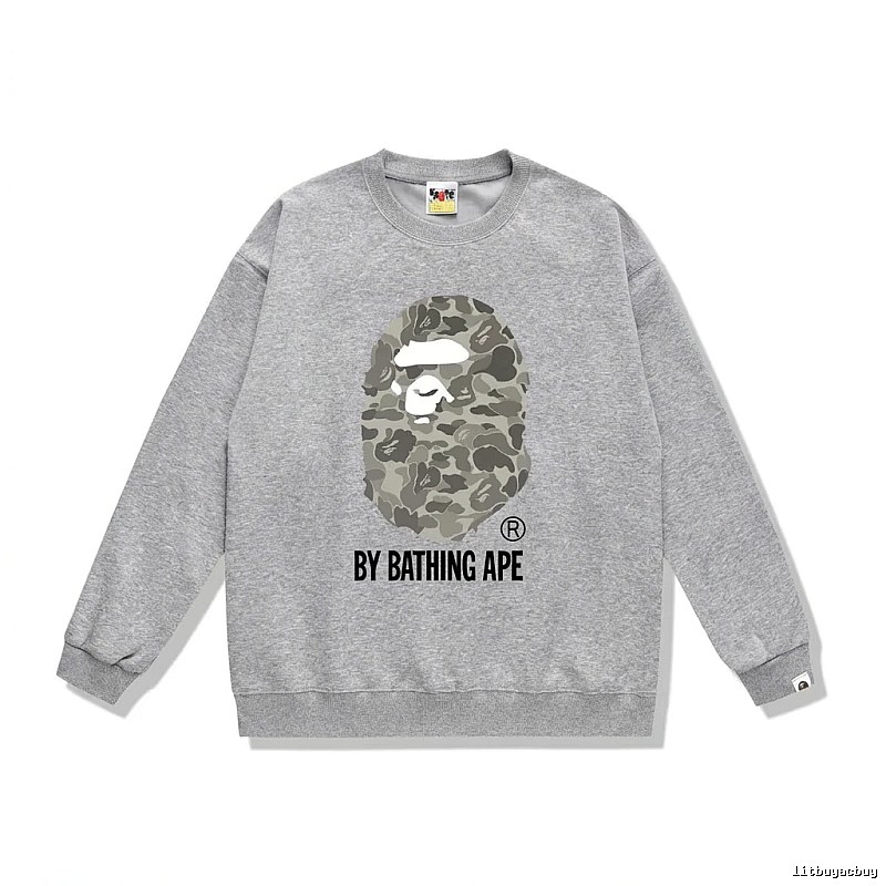 Bape camouflage-style grey sweatshirt