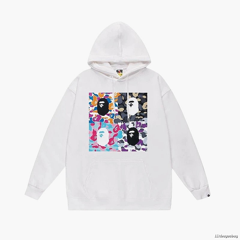 Bape camouflage style white hoodie