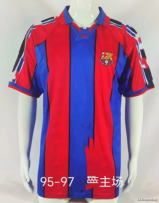 Barcelona Streetwear Retro soccer jersey Blue Red Barcelona with Practical Shape