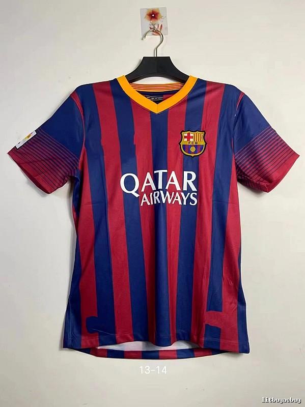 Barcelona Summer Retro soccer jersey Blue Red Barcelona with Bold Graphic