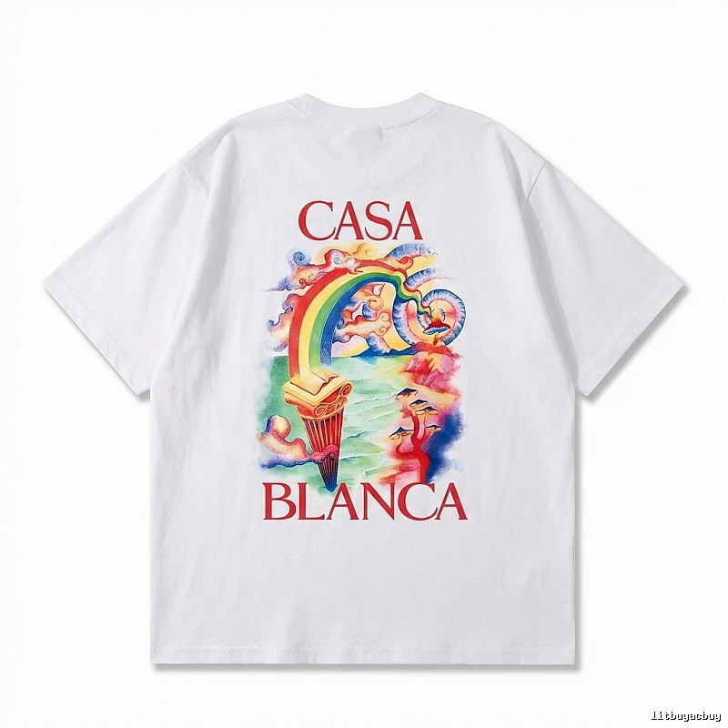 Casablanca Rainbow Print White T-shirt