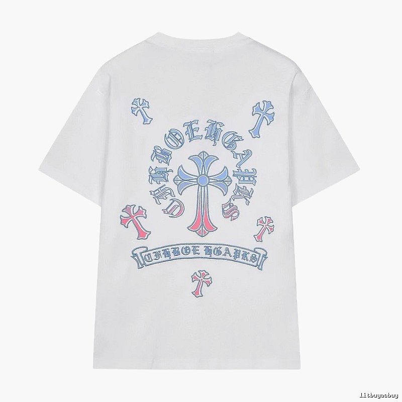 Chrome Hearts Cross Print Trendy Street Style White Short-sleeve T-shirt