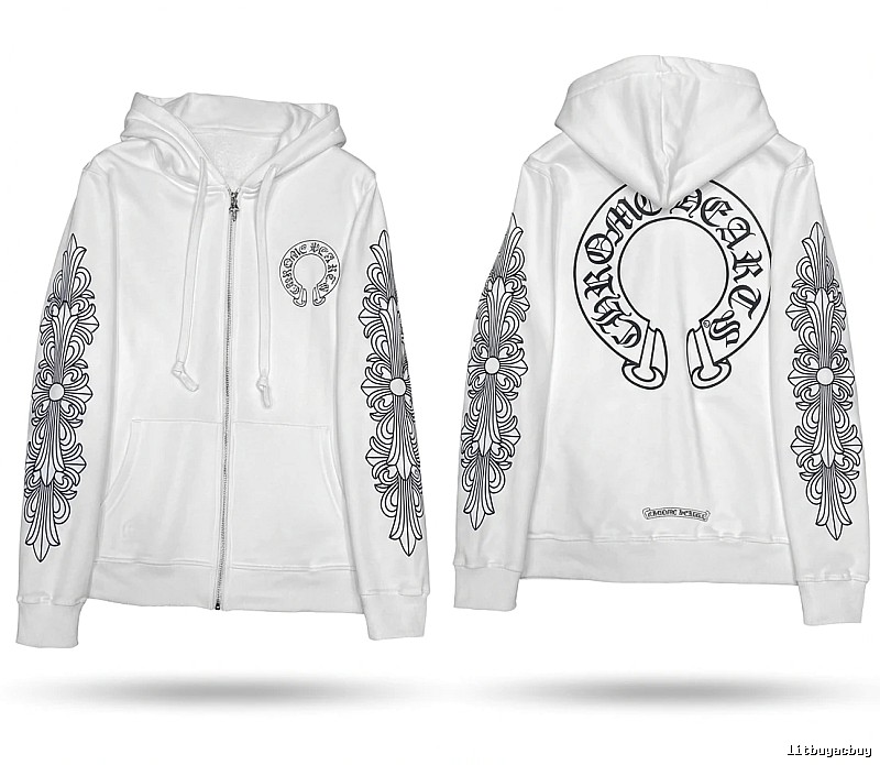 Chrome Hearts Printed Trendy and Cool Style White Hoodie