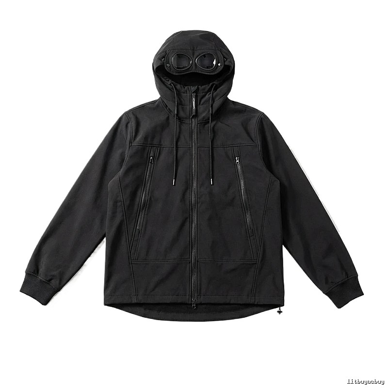 C.P. hooded simple style black coat