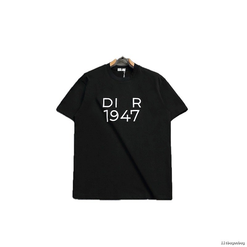 Dior 1947 Minimalist Trendy Black Short-sleeve T-Shirt