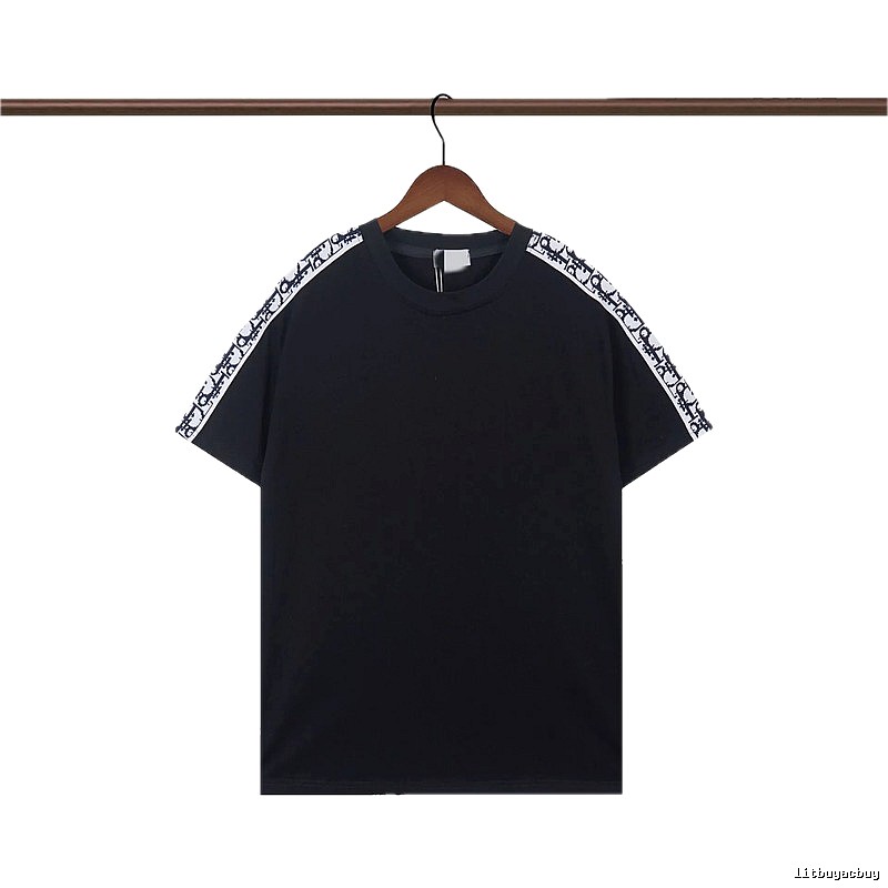 Dior Monogram Webbing Cool Street Style Black T-Shirt