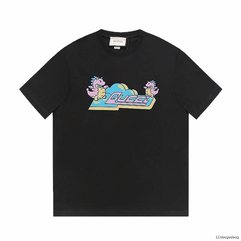 Gucci Year of the Dragon Collection Cartoon Style Black T-Shirt