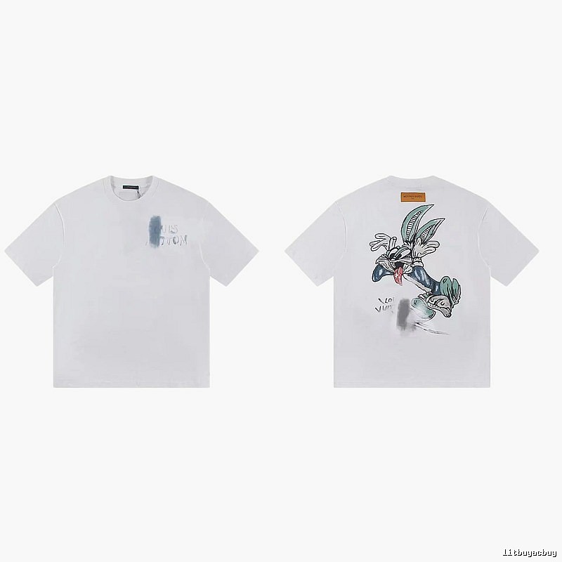 Louis Vuitton Trendy & Cool Cartoon Graffiti White T-Shirt