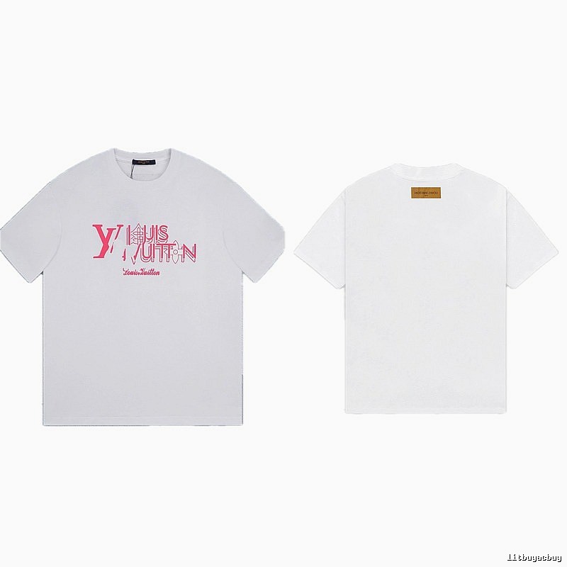 Louis Vuitton Trendy Misaligned Print White T-shirt