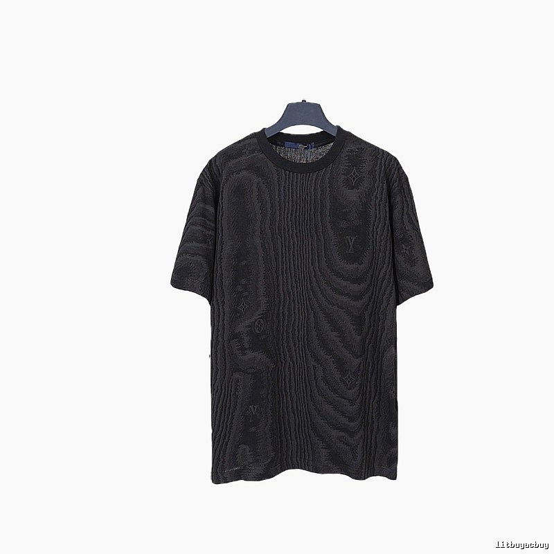 Louis Vuitton Wood-grain Jacquard Street-cool Black T-Shirt