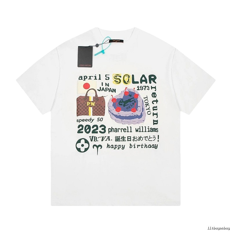 LV Solar Series Retro Style White T-shirt