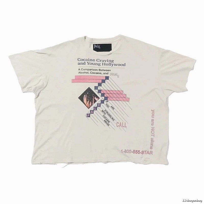 Paly Hollywood Printed Vintage Off-white Short Sleeve T-shirt