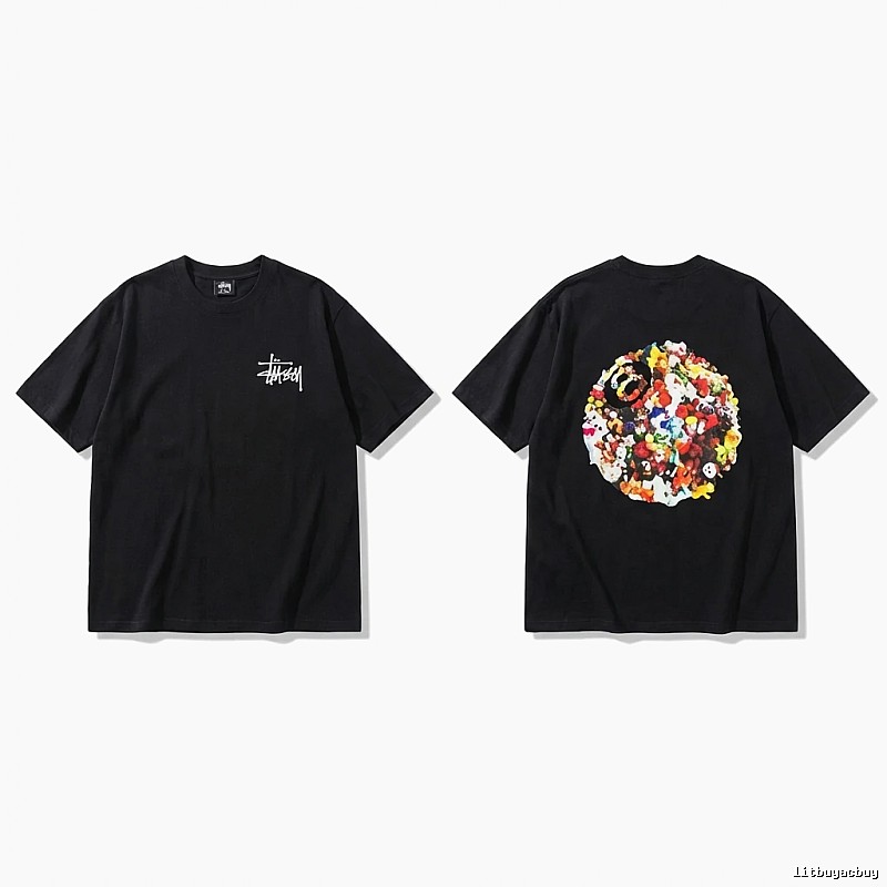 Stussy graffiti-style black T-shirt
