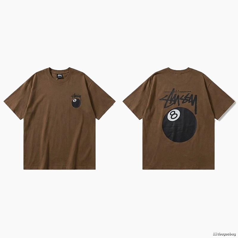 Stussy No.8 Ball Trendy Brown T-shirt