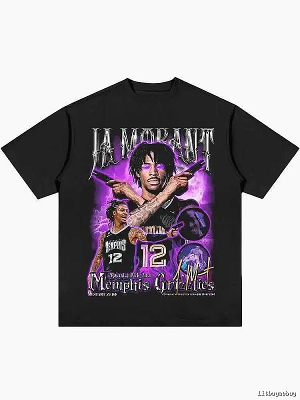Tupac Sport Portrait graphic T-shirt Black Tupac Collage for Collection Drops