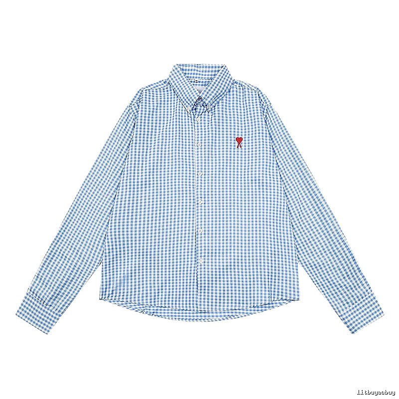 AMI Love Blue Checkered Shirt