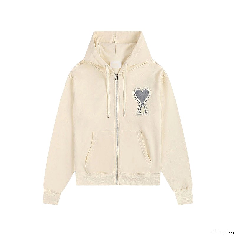 AMI Love Embroidered Cream Sweatshirt
