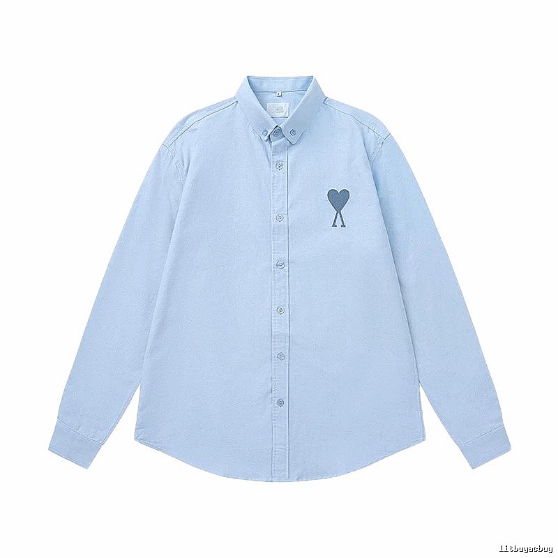 AMI series minimalist style blue shirts