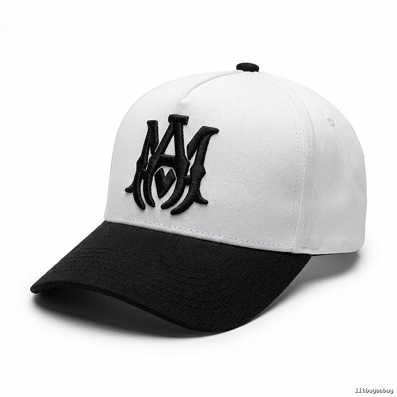 AMIRI Black and White Patchwork Baseball Cap