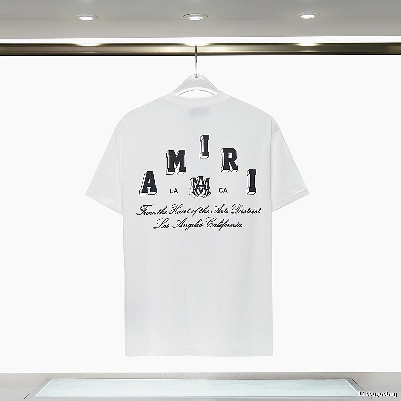 Amiri Daily Graphic T-shirt White Blue Amiri with Visual Detail