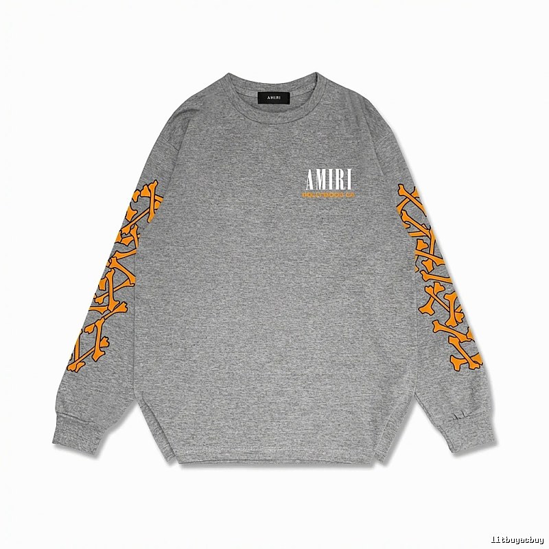 AMIRI Grey and Orange Trendy and Cool Sweatshirt