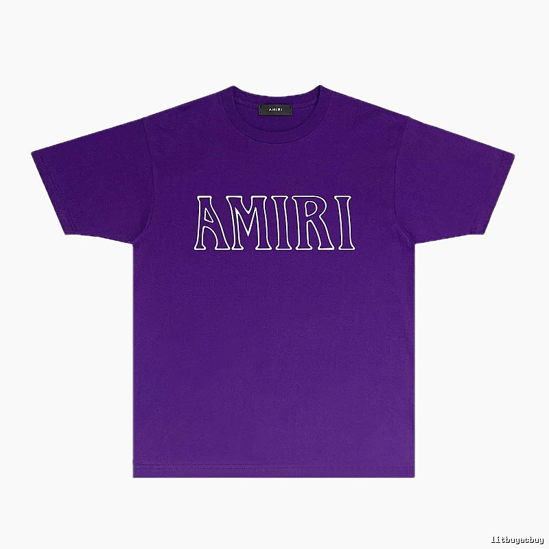 AMIRI minimalist style purple T-shirt