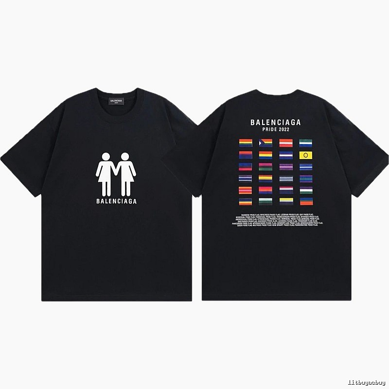 Balenciaga 22 Pride Collection Printed Black Short-sleeve T-shirt