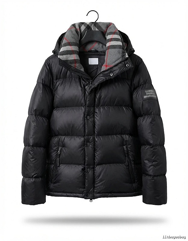 Balenciaga checkered style black down jacket