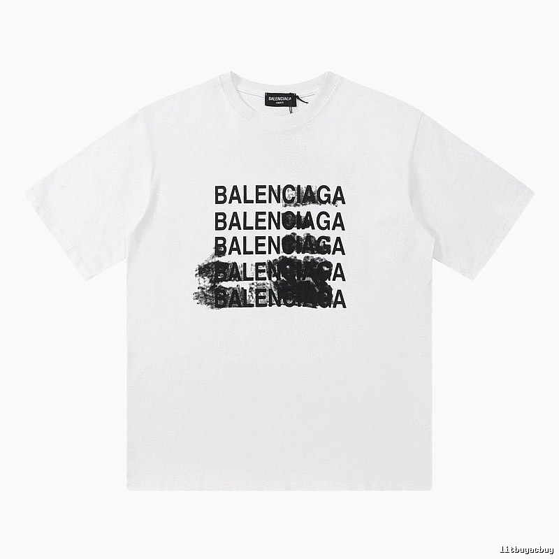 Balenciaga Graffiti Trendy Style White Short-sleeve T-shirt