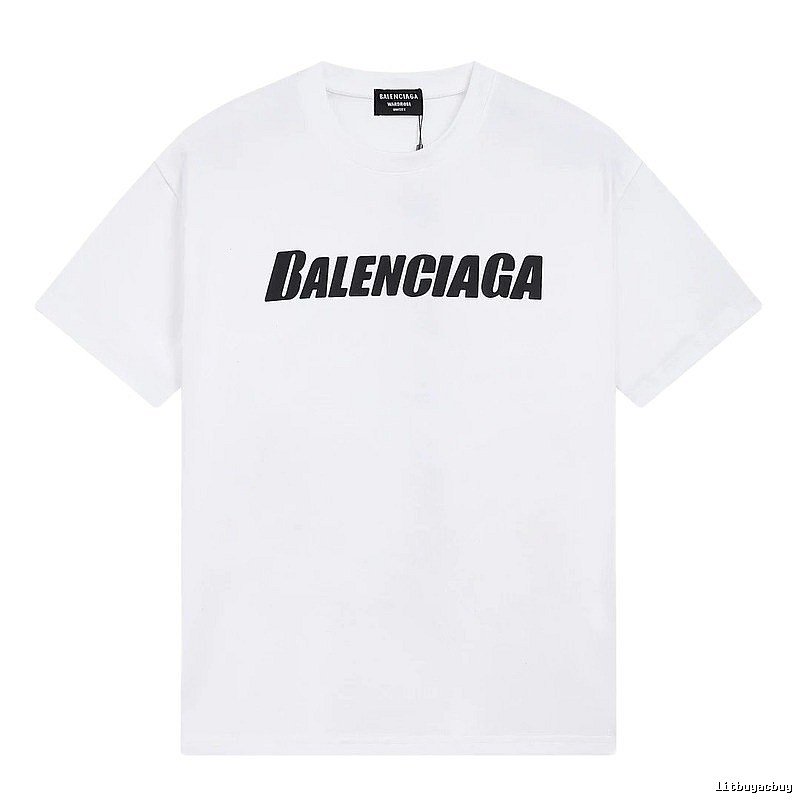 Balenciaga Letter Print Trendy White T-Shirt