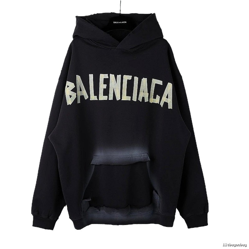 Balenciaga letter-style black sweatshirt