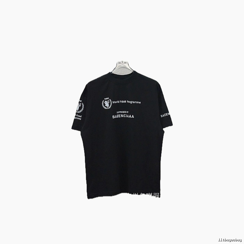 Balenciaga letter-style black T-shirt