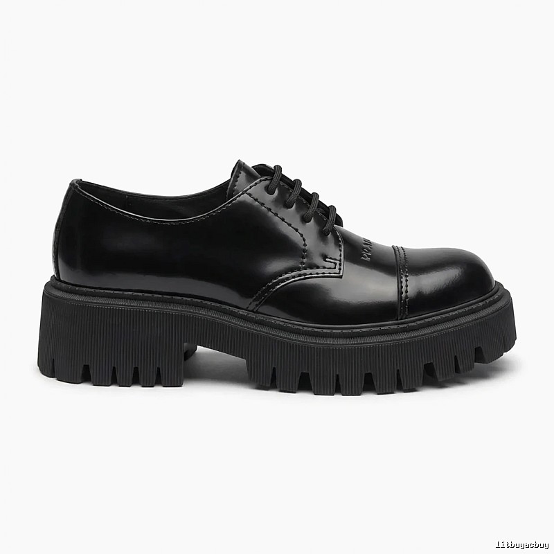 Balenciaga thick-soled British-style leather shoes