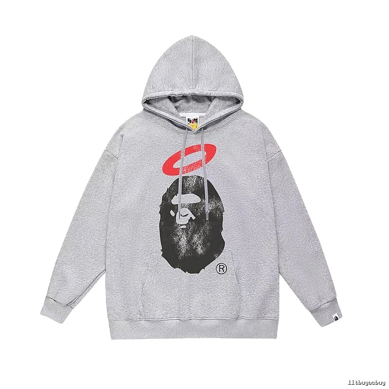 Bape Ape Head Grey Hoodie