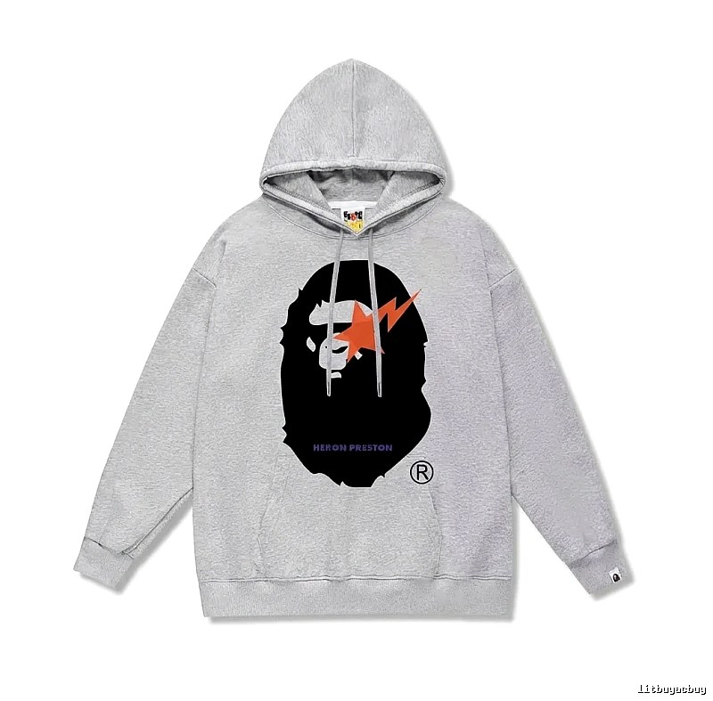 Bape Ape Head Grey Hoodie