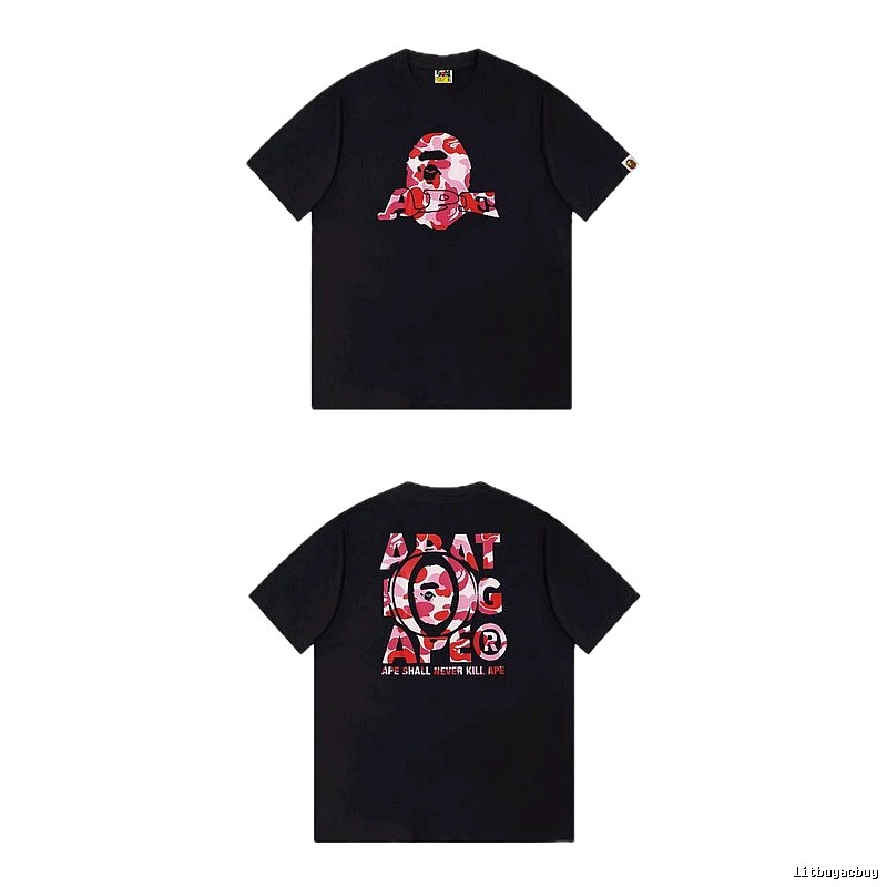 Bape camouflage-style black T-shirt