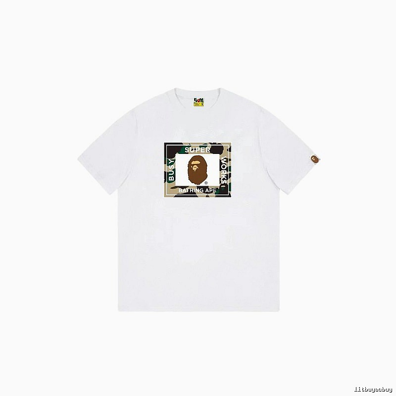 Bape camouflage-style white T-shirt
