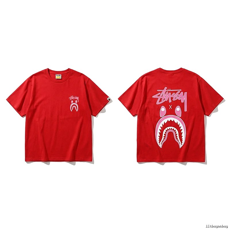 Bape Shark Co-branded Red T-shirt