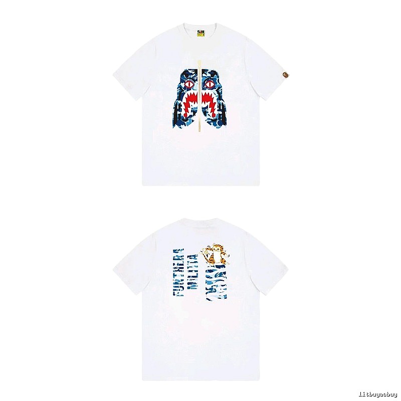 Bape Shark Print White T-shirt