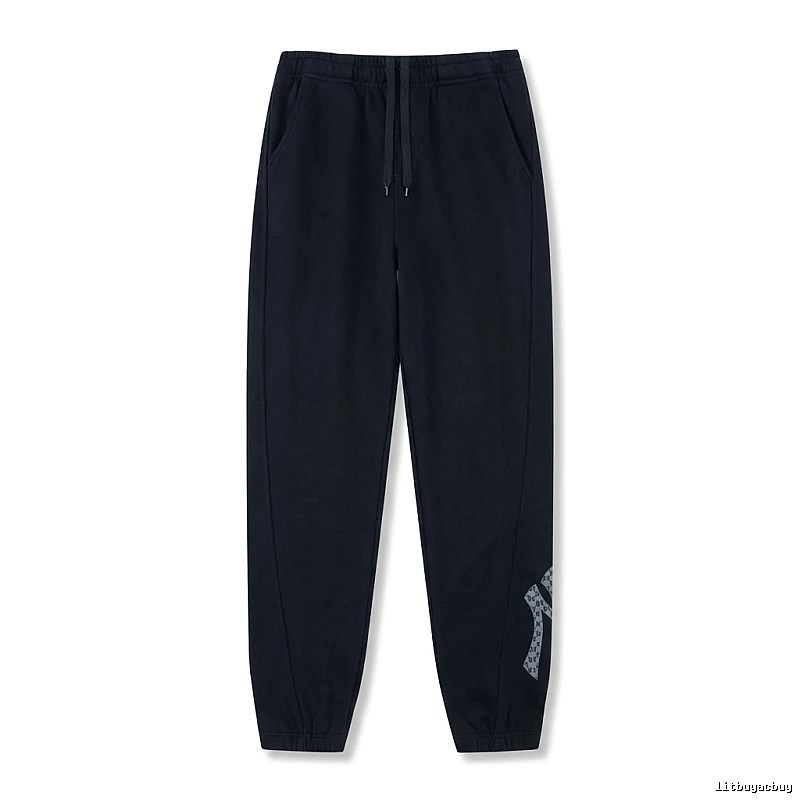 Basic style casual black pants of MLB