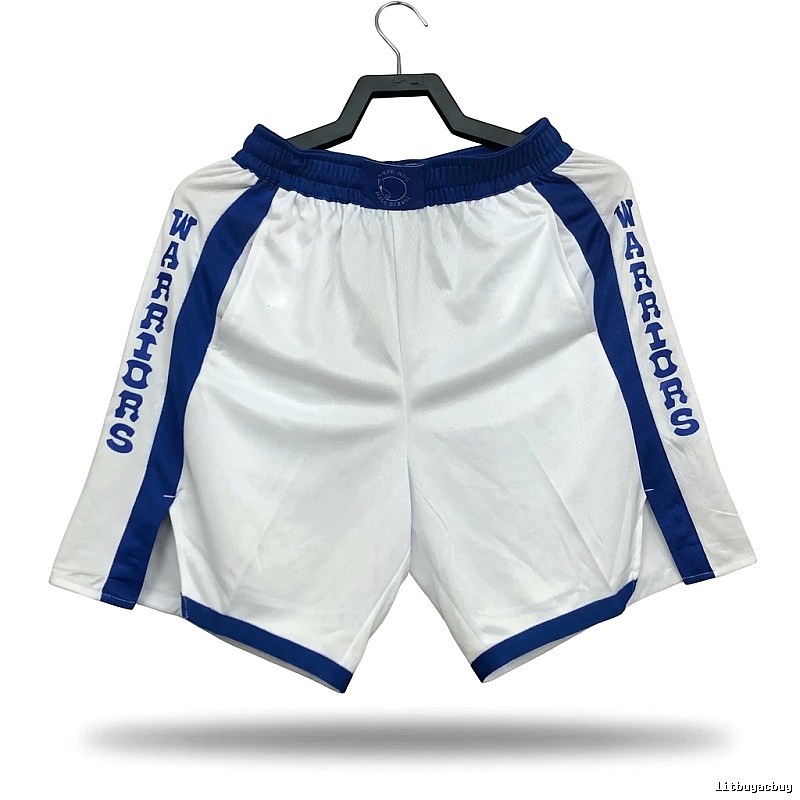 Blue and white sports shorts of the Curry series
